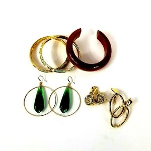 Gold plated Earrings & bracelets Bundle